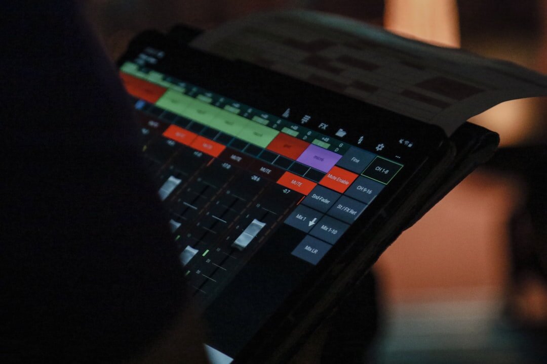 Journalist checking a live broadcast schedule on a tablet